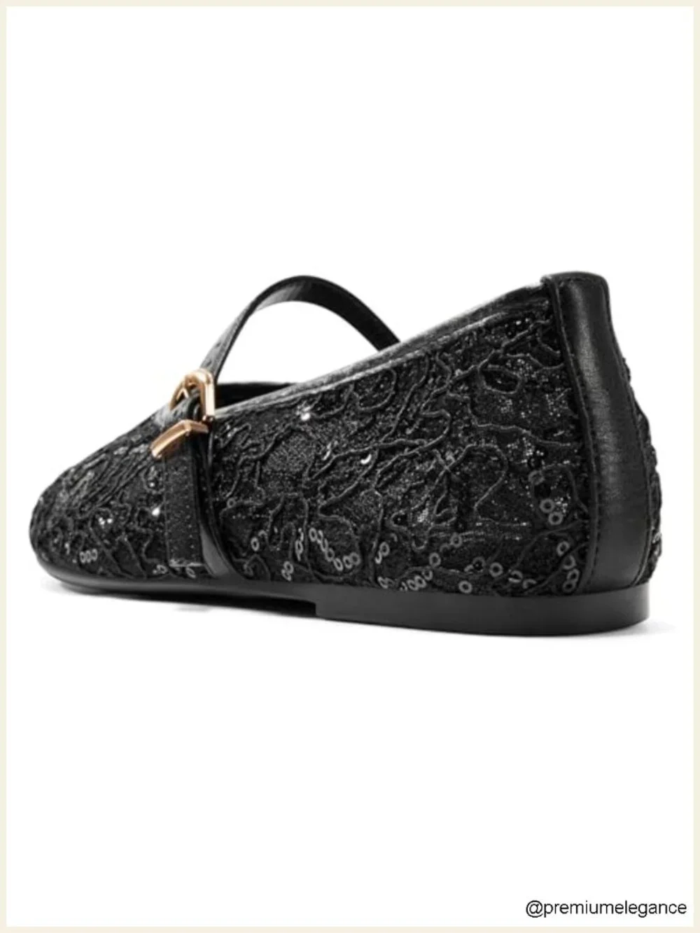 Lace Mesh Ballet Flats Mary Jane Ankle Strap Ballerina Shoes Comfortable Dress